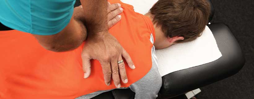 patient receiving drop table technique in Commack for auto accident injury relief